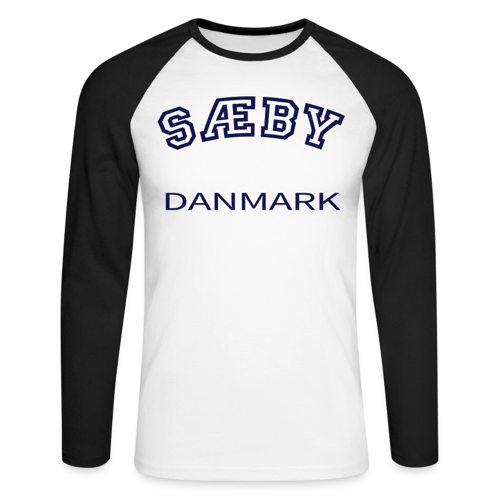 CityShirt - Baseball T-Shirt - Sæby - hvid/sort