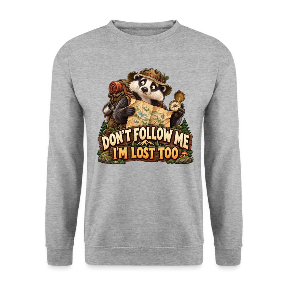 CityShirts - Sweatshirt - Don’t follow me – I’m lost too - CS019 - hvidgrå meleret