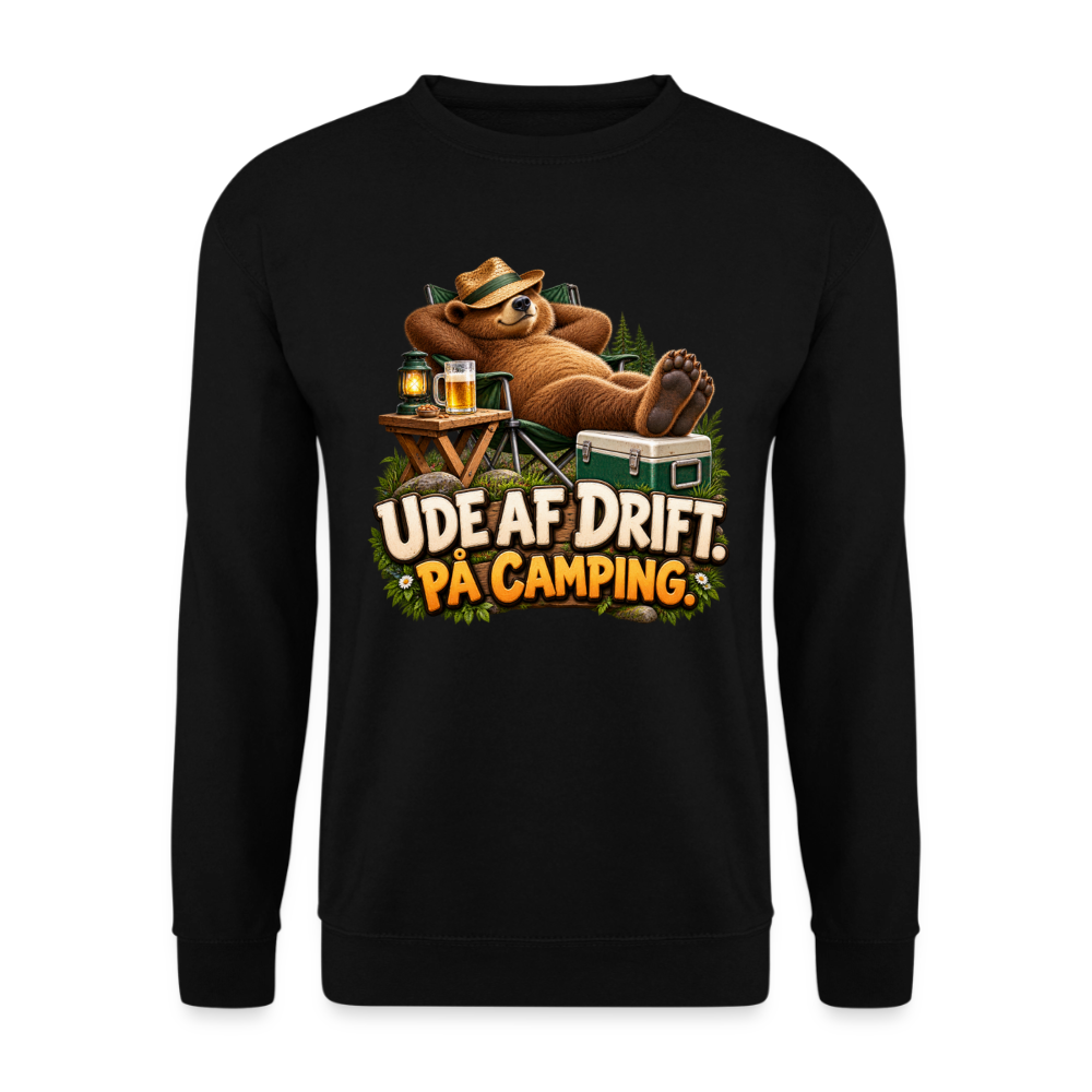CityShirts - Sweatshirt - Ude af drift. På camping. - CS035 - sort