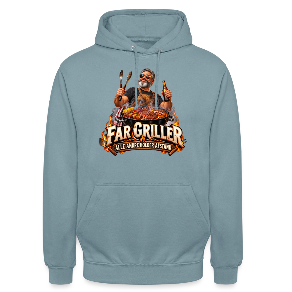 CityShirts - Hoodie - Far griller – Alle andre holder afstand - CS055 - gråblå