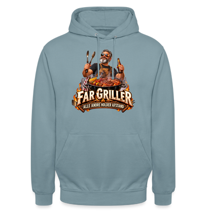 CityShirts - Hoodie - Far griller – Alle andre holder afstand - CS055 - gråblå