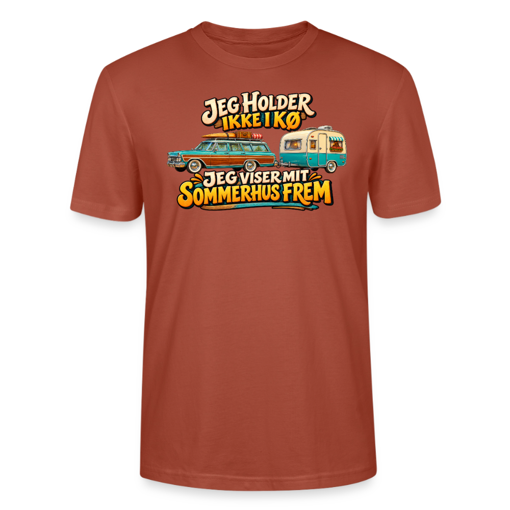 CityShirts - T-shirt - Jeg holder ikke i kø – Jeg viser mit sommerhus frem - CS034 - terrakotta