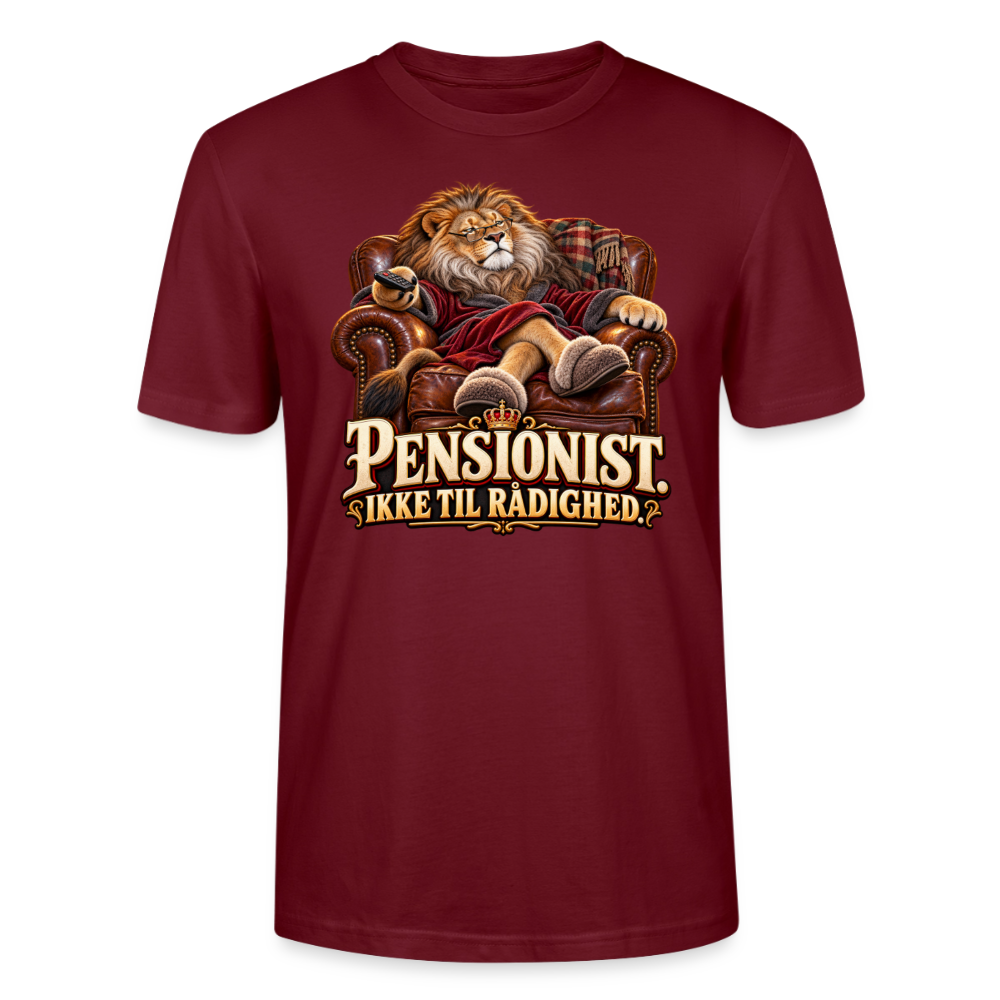 CityShirts - T-shirt - Pensionist. Ikke til rådighed. - CS030 - burgunder-rød
