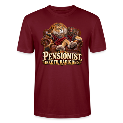 CityShirts - T-shirt - Pensionist. Ikke til rådighed. - CS030 - burgunder-rød