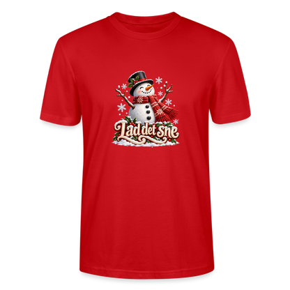 CityShirts - T-shirt - Lad det sne – snemand - CS064 - rød
