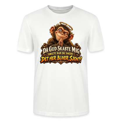 CityShirts - T-shirt - Da Gud skabte mig – Det her bliver sjovt! - CS004 - hvid