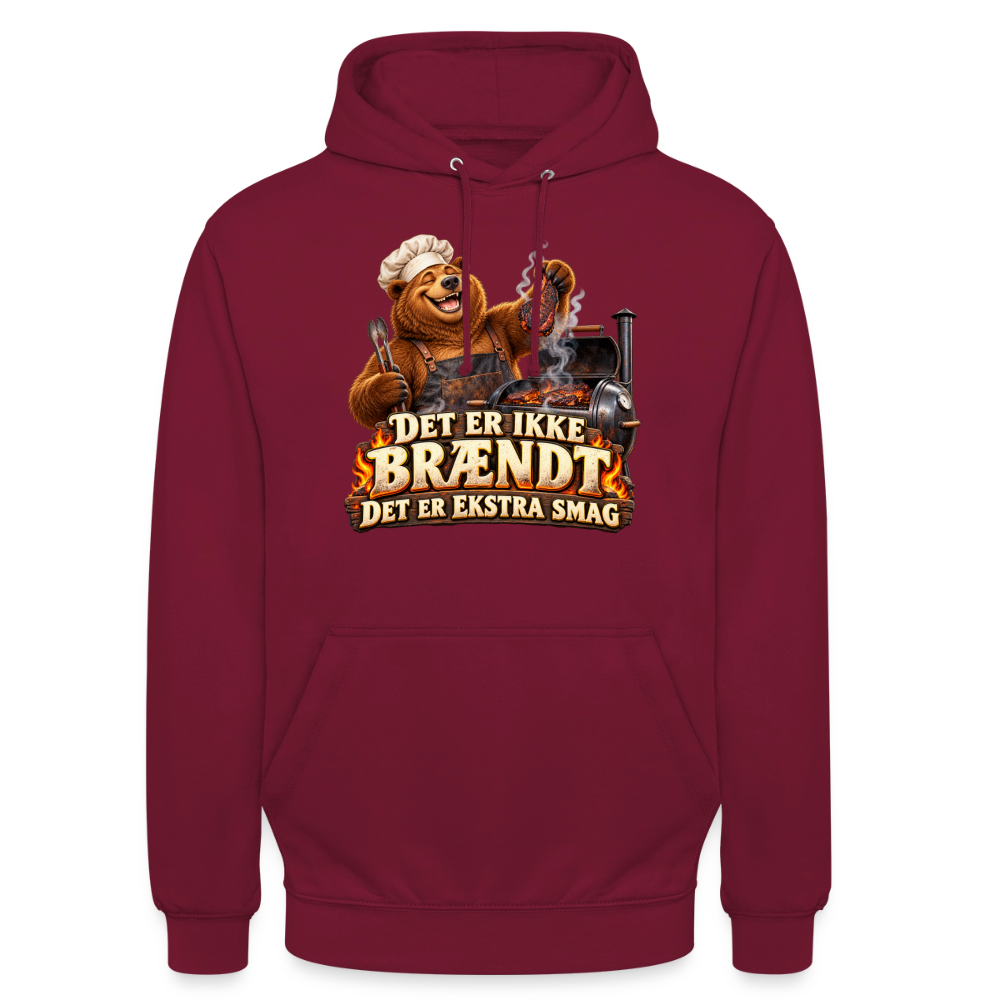 CityShirts - Hoodie - Det er ikke brændt – Det er ekstra smag - CS046 - bordeaux