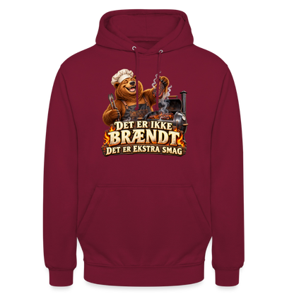 CityShirts - Hoodie - Det er ikke brændt – Det er ekstra smag - CS046 - bordeaux