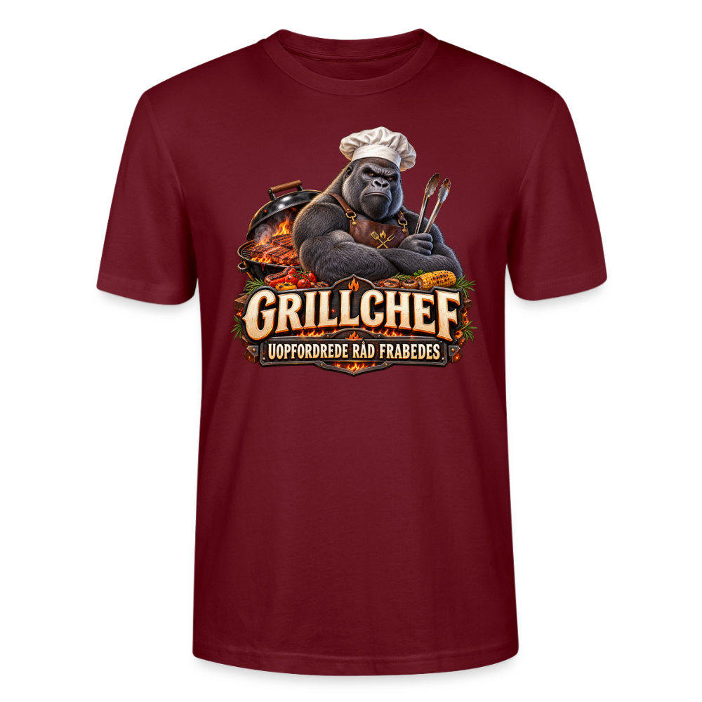 CityShirts - T-shirt - Grillchef – Uopfordrede råd frabedes - CS047 - burgunder-rød