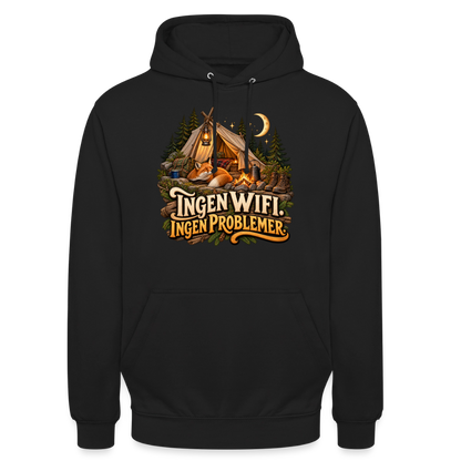 CityShirts - Hoodie - Ingen WiFi. Ingen problemer. - CS036 - sort