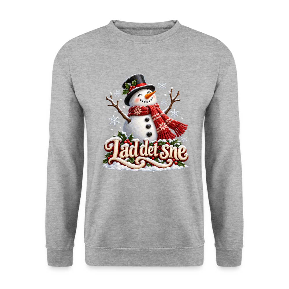 CityShirts - Sweatshirt - Lad det sne – snemand - CS064 - hvidgrå meleret