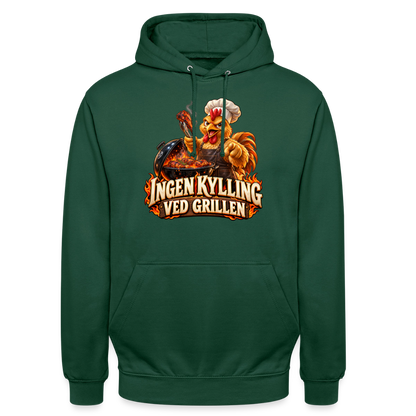 CityShirts - Hoodie - Ingen kylling ved grillen - CS054 - flaskegrøn