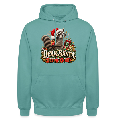 CityShirts - Hoodie - Dear Santa, define good – julevaskebjørn - CS028 - pastelturkis