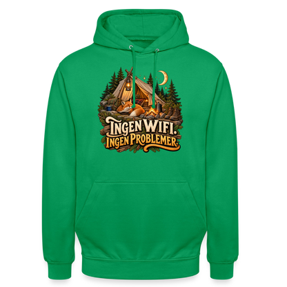 CityShirts - Hoodie - Ingen WiFi. Ingen problemer. - CS036 - kelly grøn