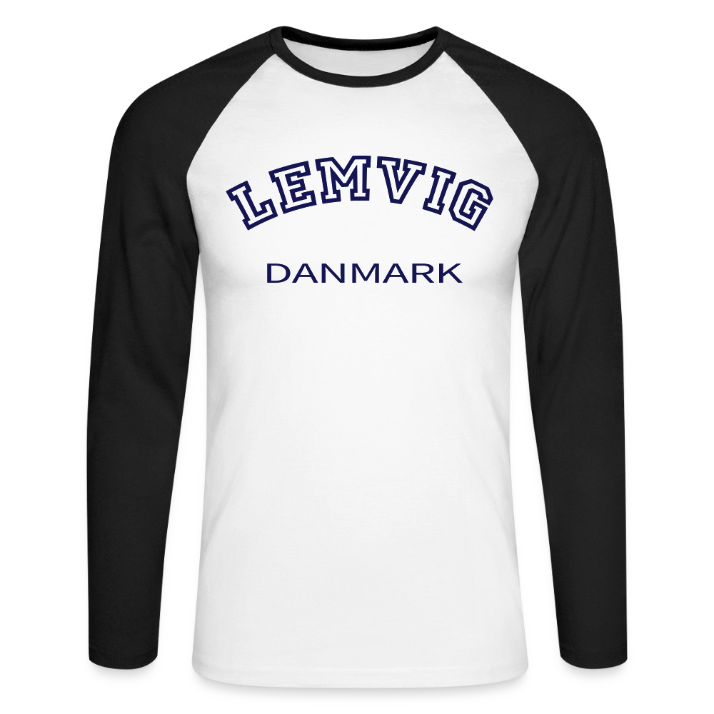 CityShirt - Baseball T-Shirt - Lemvig - hvid/sort