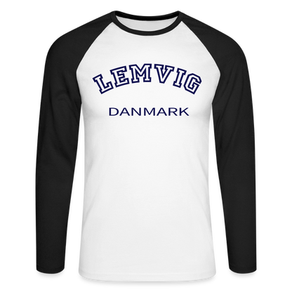 CityShirt - Baseball T-Shirt - Lemvig - hvid/sort