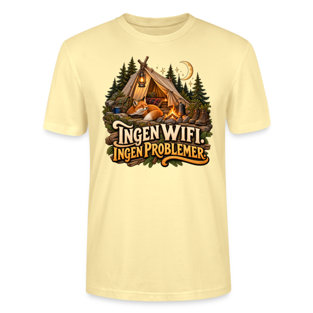 CityShirts - T-shirt - Ingen WiFi. Ingen problemer. - CS036 - cremefarvet