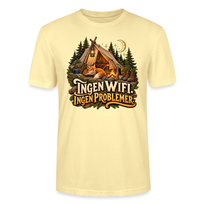 CityShirts - T-shirt - Ingen WiFi. Ingen problemer. - CS036 - cremefarvet