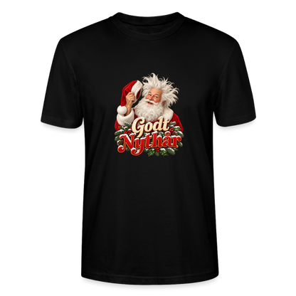 CityShirts - T-shirt - Godt Nythår – julemand med morgenhår - CS061 - sort