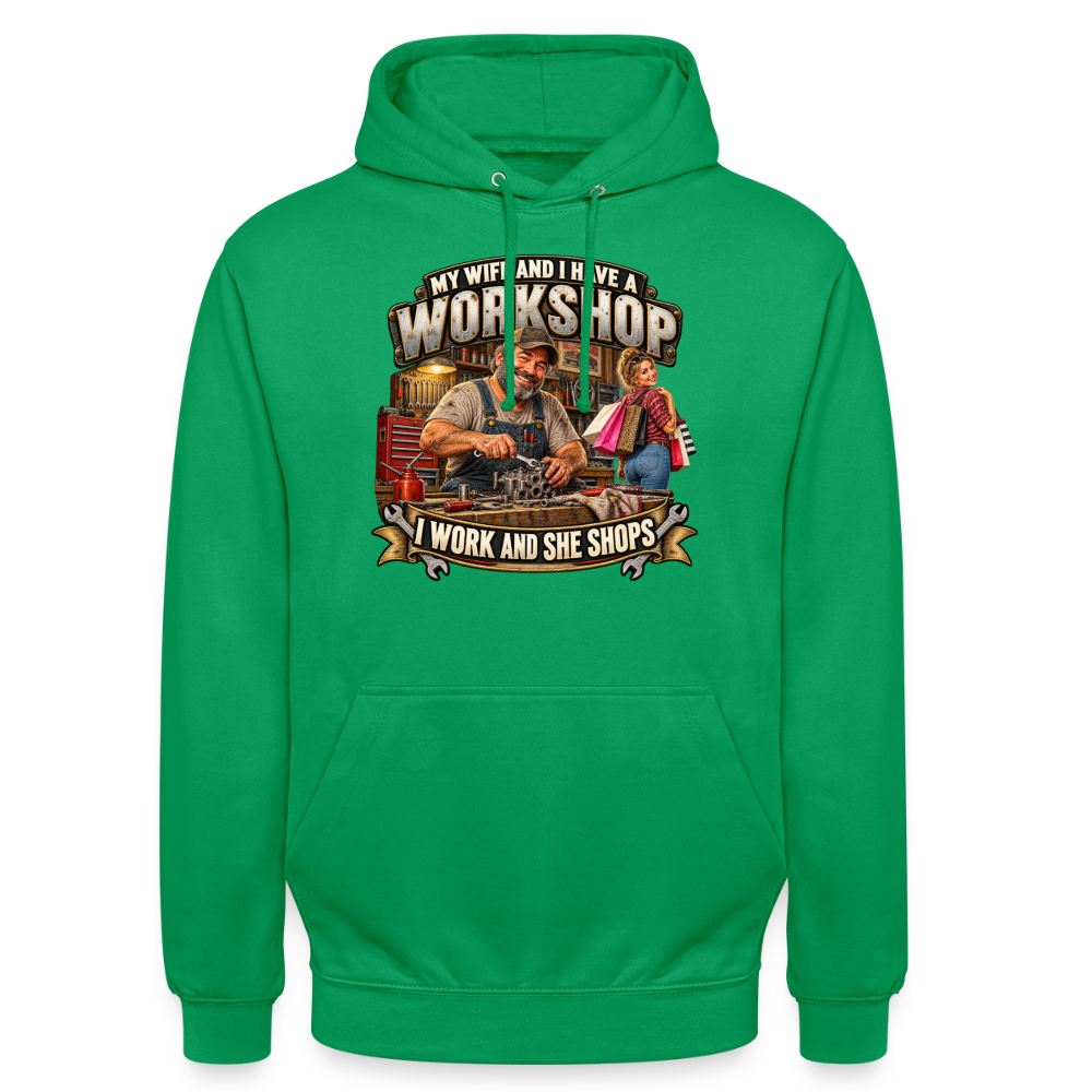 CityShirts - Hoodie - Workshop – I work and she shops - CS021 - kelly grøn