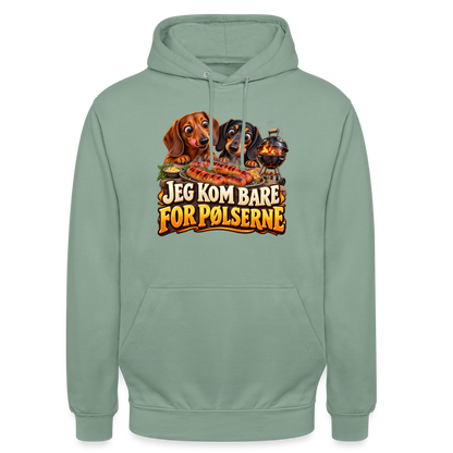 CityShirts - Hoodie - Jeg kom bare for pølserne - CS048 - grågrøn