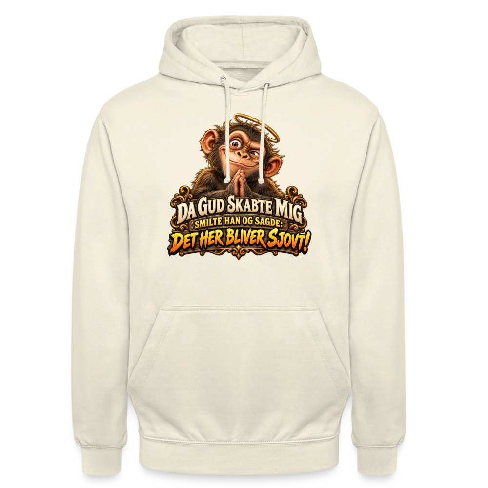 CityShirts - Hoodie - Da Gud skabte mig – Det her bliver sjovt! - CS004 - vaniljemilkshake