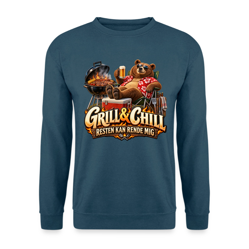 CityShirts - Sweatshirt - Grill & Chill – Resten kan rende mig - CS049 - indigoblå