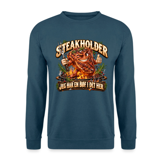 CityShirts - Sweatshirt - Steakholder – Jeg har en bøf i det her - CS052 - indigoblå