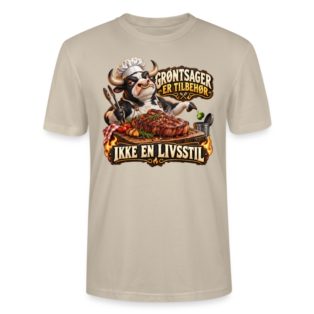 CityShirts - T-shirt - Grøntsager er tilbehør – Ikke en livsstil - CS053 - beige