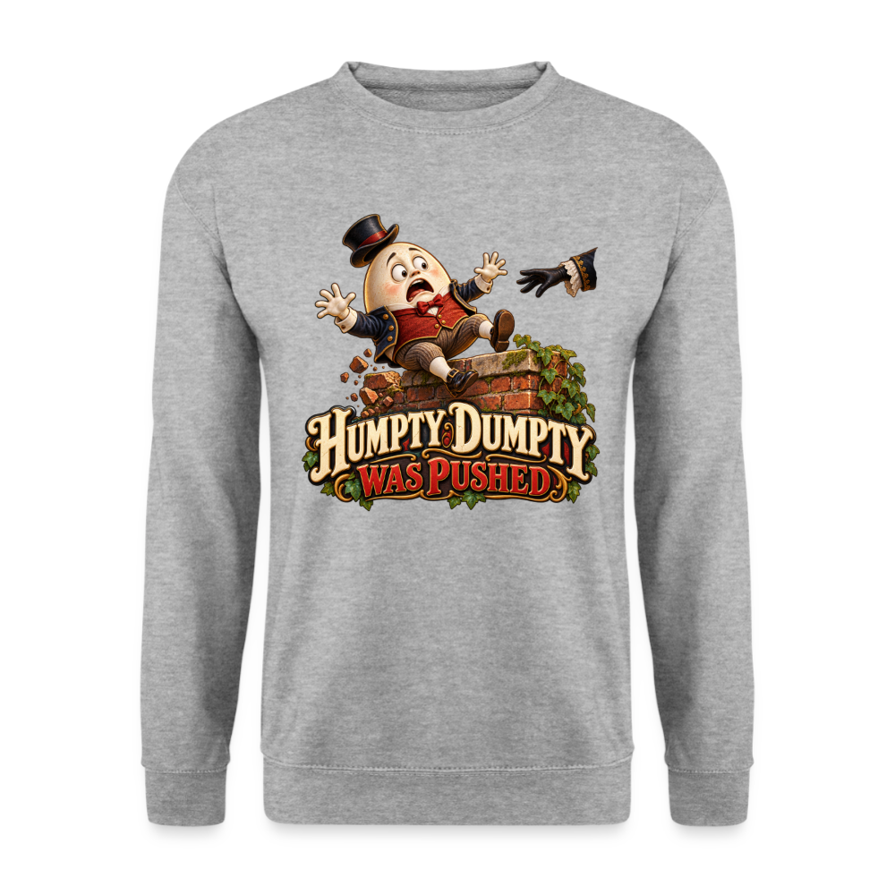 CityShirts - Sweatshirt - Humpty Dumpty was pushed - CS016 - hvidgrå meleret