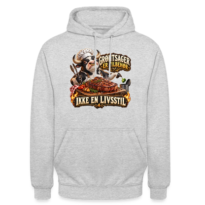 CityShirts - Hoodie - Grøntsager er tilbehør – Ikke en livsstil - CS053 - lysegrå meleret