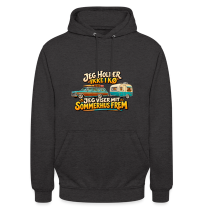 CityShirts - Hoodie - Jeg holder ikke i kø – Jeg viser mit sommerhus frem - CS034 - charcoal
