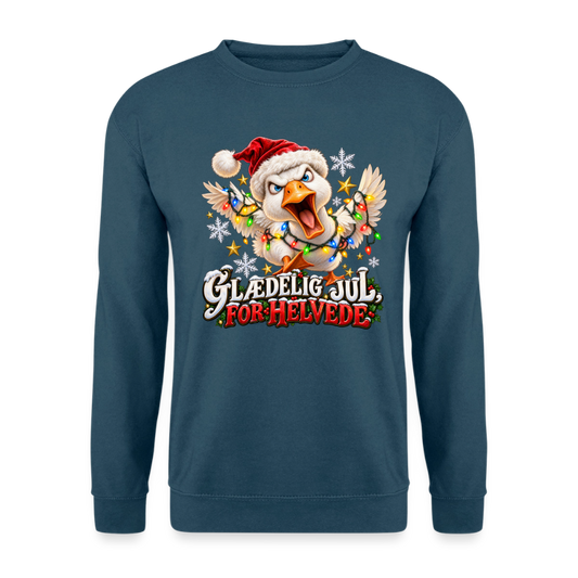CityShirts - Sweatshirt - Glædelig jul, for helvede – julegås - CS025 - indigoblå
