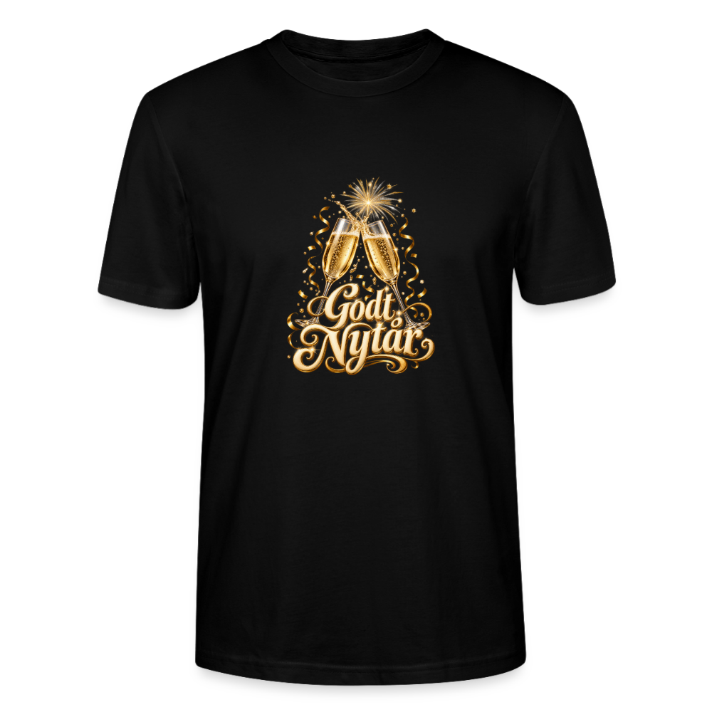 CityShirts - T-shirt - Godt Nytår – champagne og fyrværkeri - CS066 - sort