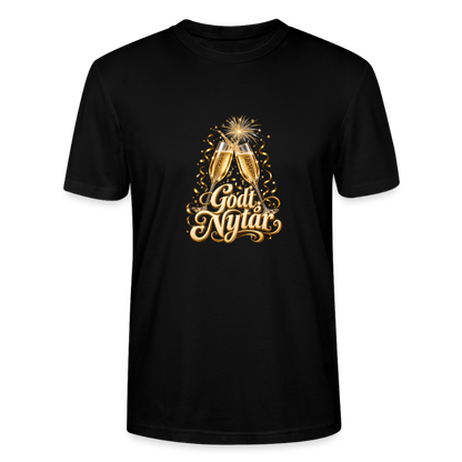 CityShirts - T-shirt - Godt Nytår – champagne og fyrværkeri - CS066 - sort