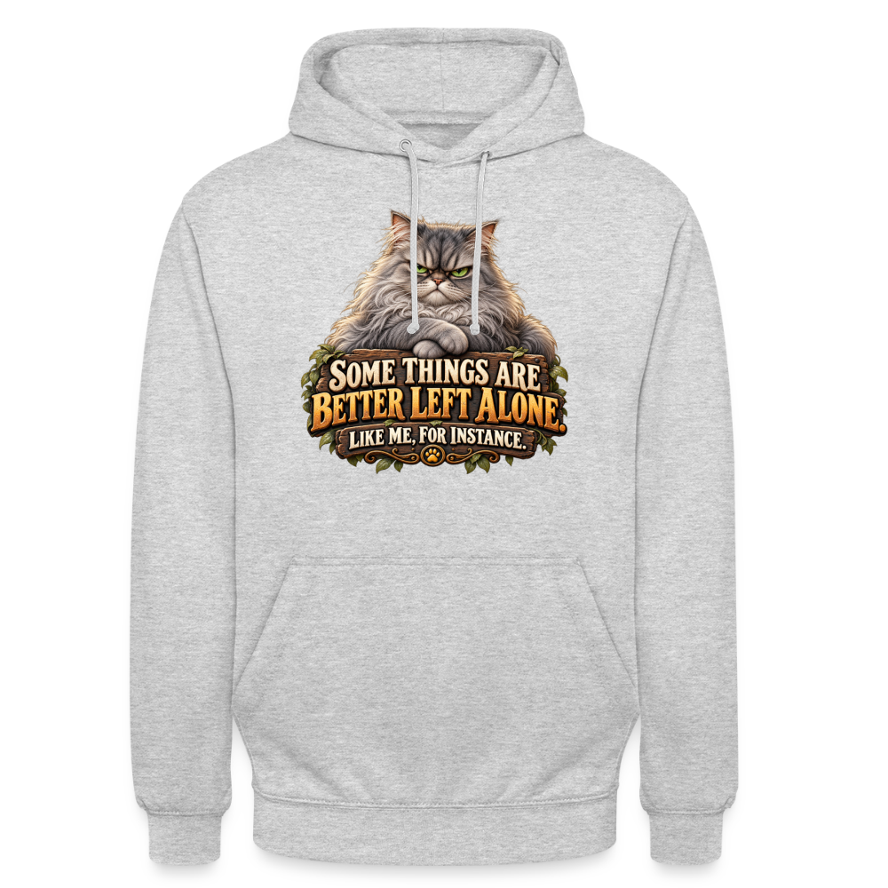 CityShirts - Hoodie - Better left alone – Like me, for instance - CS015 - lysegrå meleret