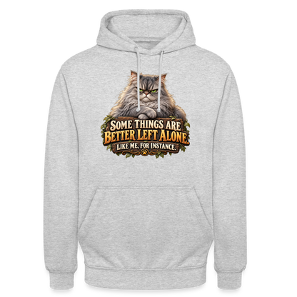 CityShirts - Hoodie - Better left alone – Like me, for instance - CS015 - lysegrå meleret