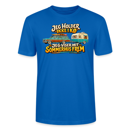 CityShirts - T-shirt - Jeg holder ikke i kø – Jeg viser mit sommerhus frem - CS034 - påfugleblå