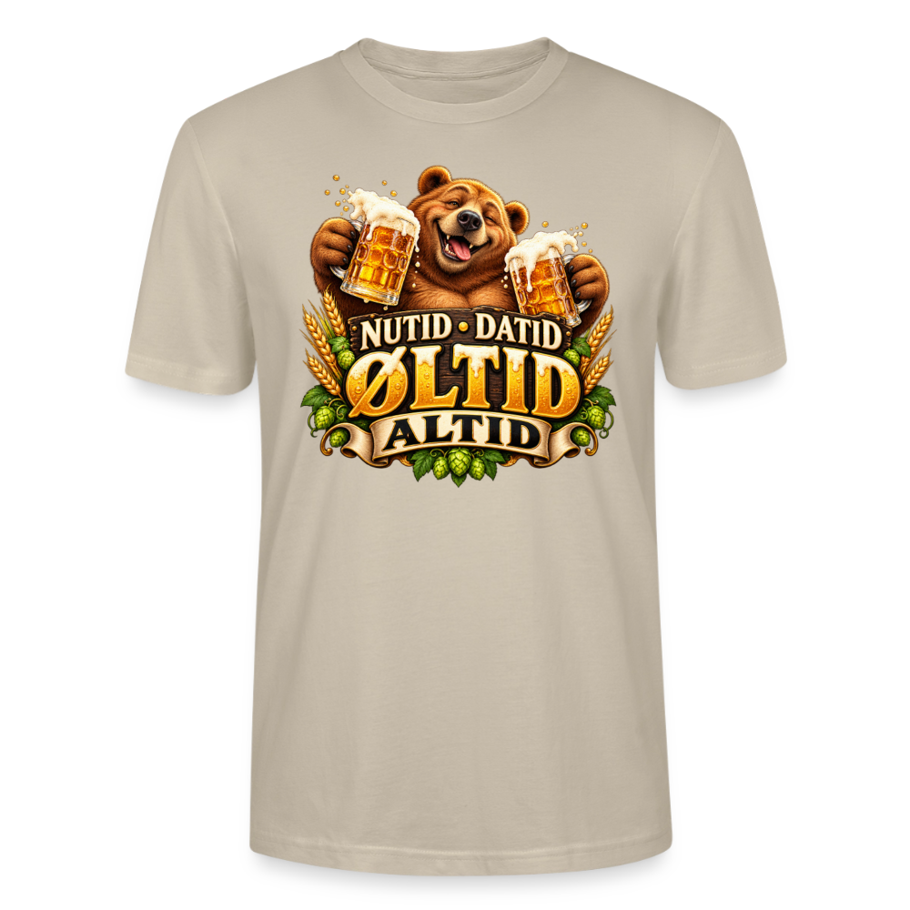 CityShirts - T-shirt - Nutid, datid, øltid – altid - CS006 - beige
