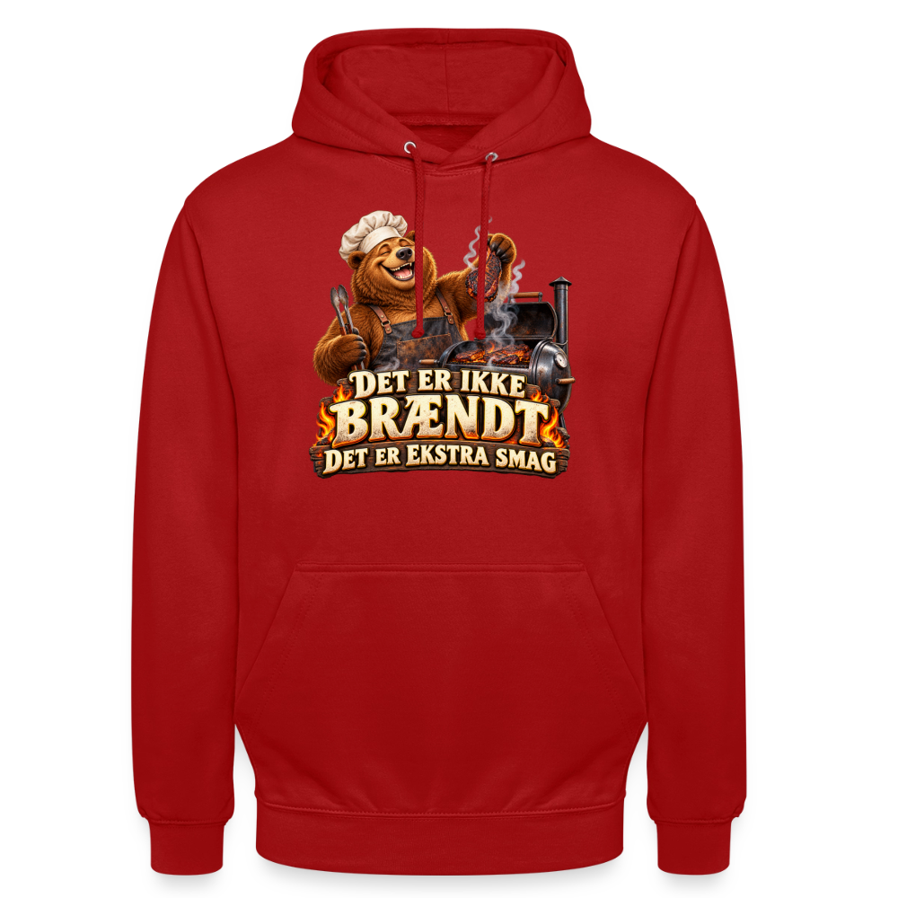 CityShirts - Hoodie - Det er ikke brændt – Det er ekstra smag - CS046 - rød