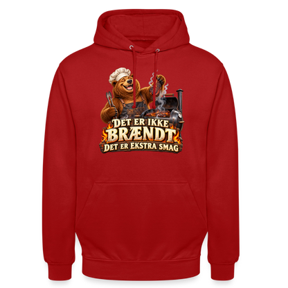 CityShirts - Hoodie - Det er ikke brændt – Det er ekstra smag - CS046 - rød