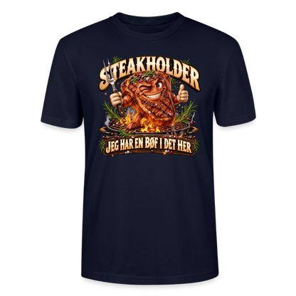 CityShirts - T-shirt - Steakholder – Jeg har en bøf i det her - CS052 - marineblå