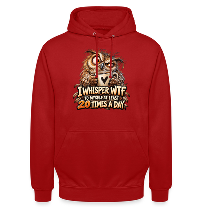 CityShirts - Hoodie - I whisper WTF to myself - CS011 - rød