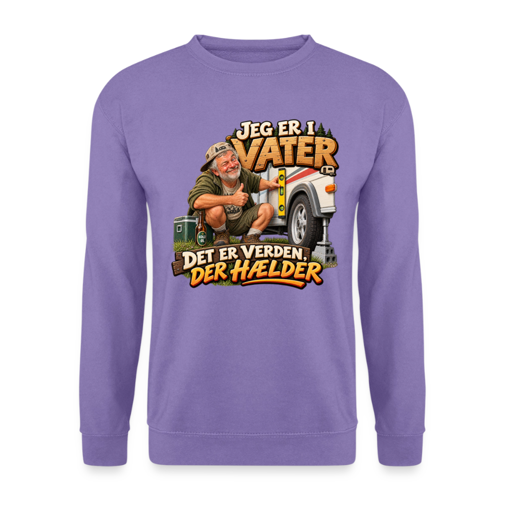 CityShirts - Sweatshirt - Jeg er i vater – Det er verden, der hælder - CS033 - lavendel