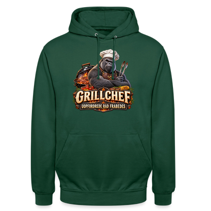 CityShirts - Hoodie - Grillchef – Uopfordrede råd frabedes - CS047 - flaskegrøn