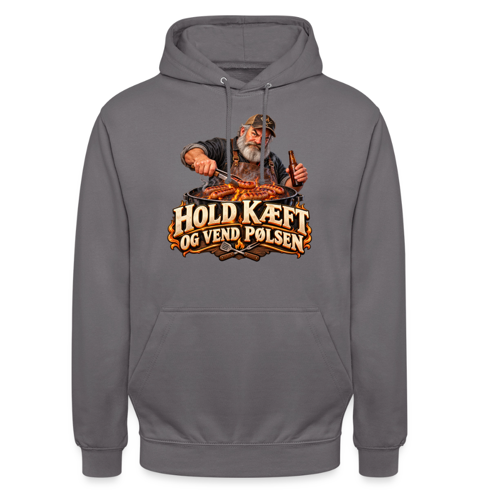 CityShirts - Hoodie - Hold kæft og vend pølsen - CS045 - mellemgrå