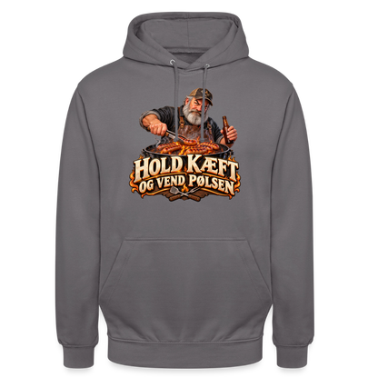CityShirts - Hoodie - Hold kæft og vend pølsen - CS045 - mellemgrå