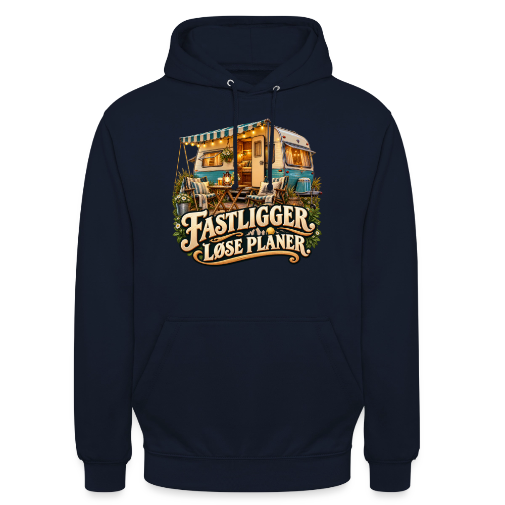 CityShirts - Hoodie - Fastligger. Løse planer. - CS031 - marineblå