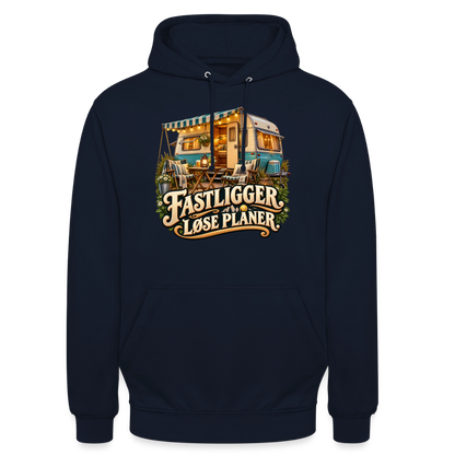 CityShirts - Hoodie - Fastligger. Løse planer. - CS031 - marineblå