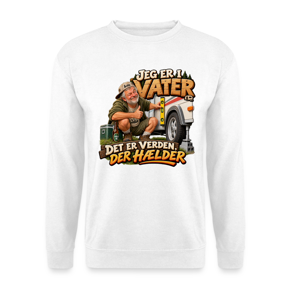 CityShirts - Sweatshirt - Jeg er i vater – Det er verden, der hælder - CS033 - hvid
